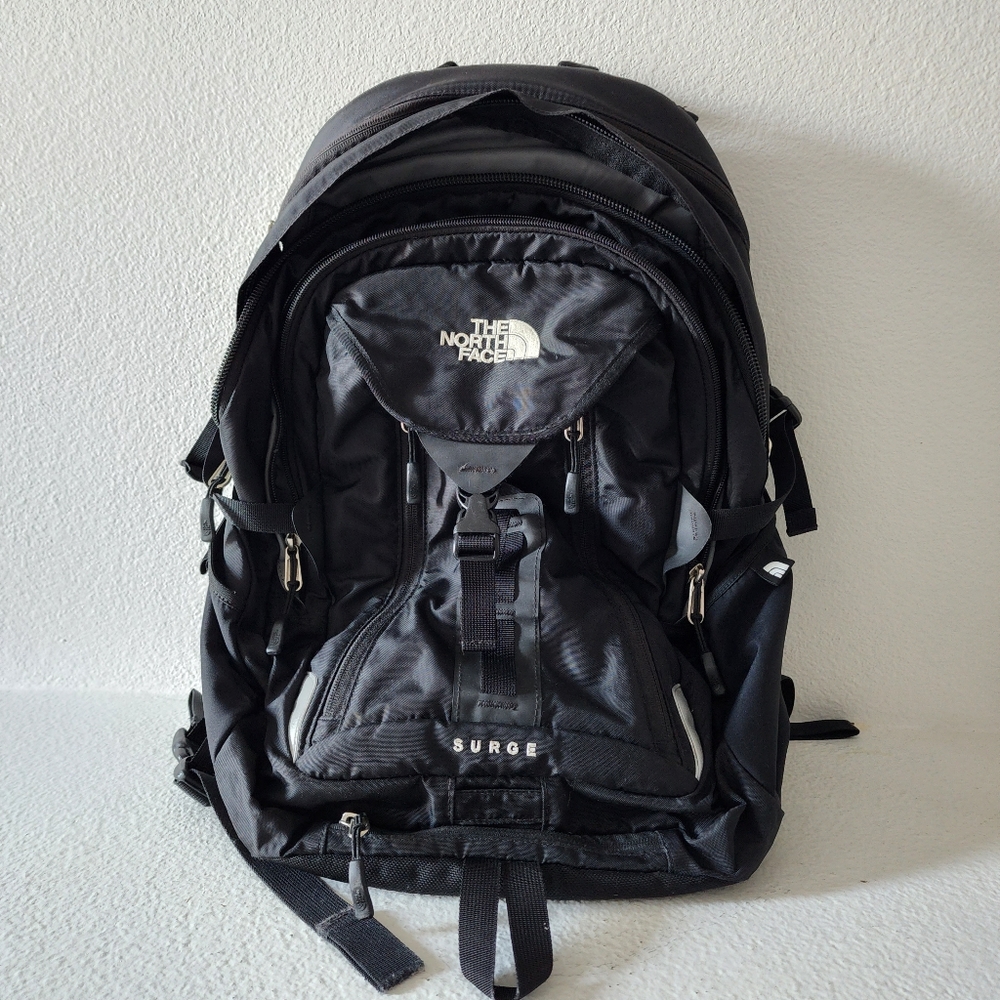 Gently Used North Face Surge Black Backpack